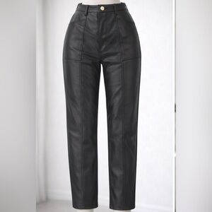 ZARA Black Faux Leather Pants | High Waist | Size US 2 / EU 34